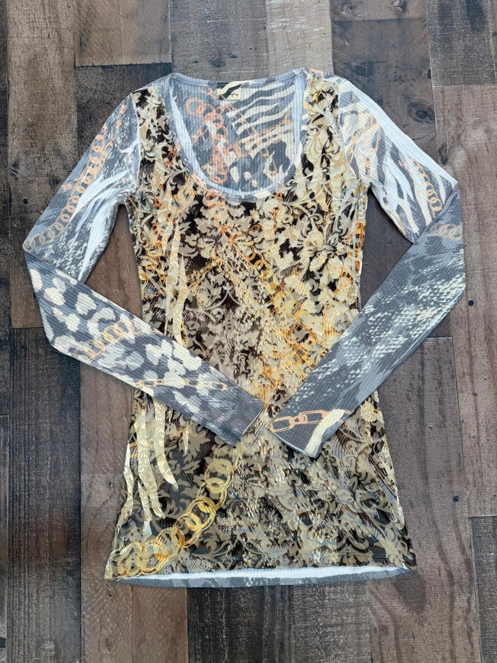 Day Trip long sleeve patterned top, women's size S