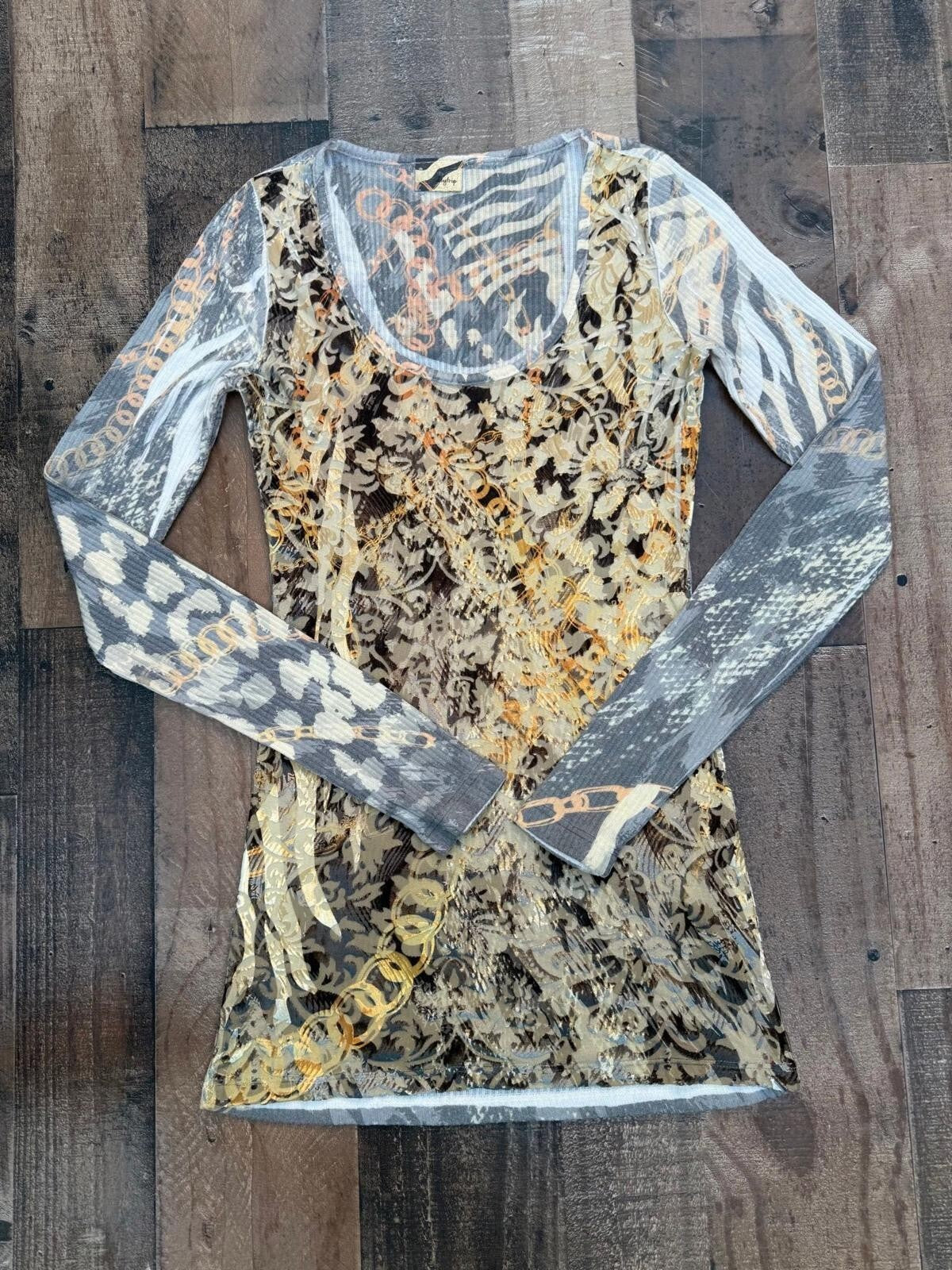 Day Trip long sleeve patterned top, women's size S