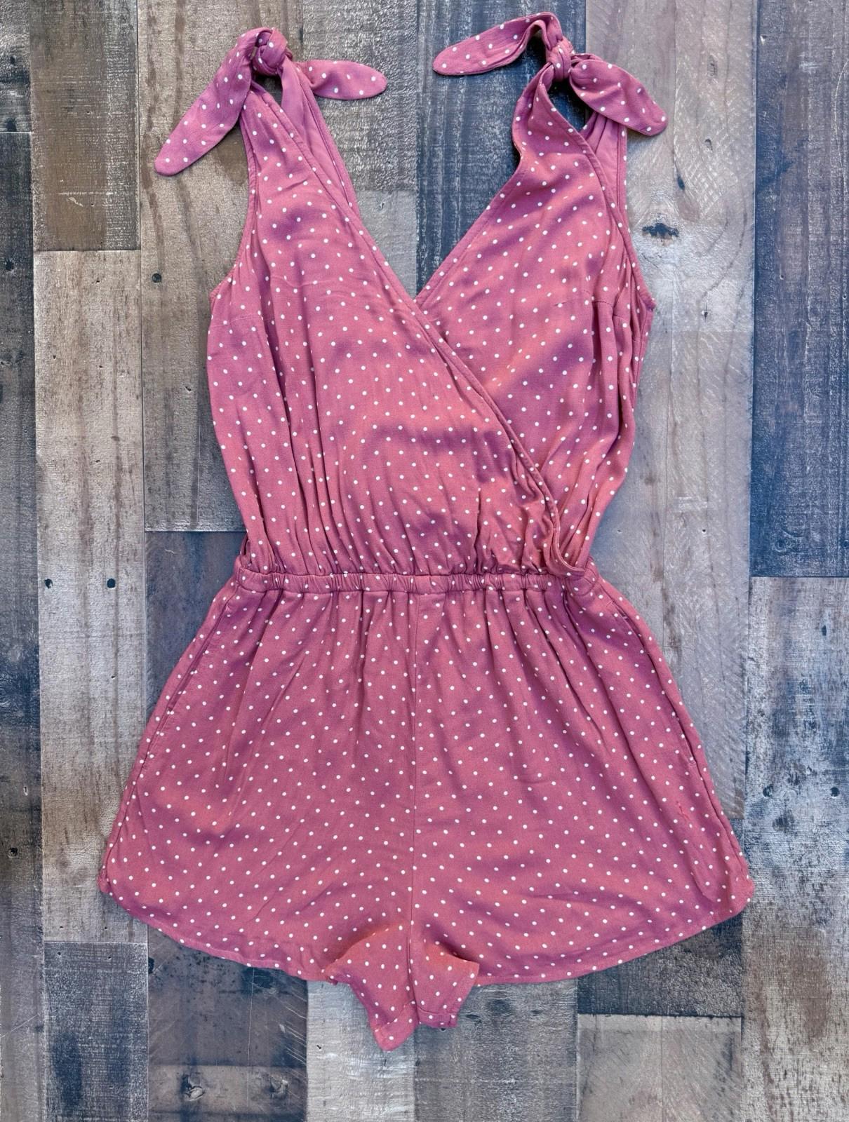 Abercrombie & Fitch Dusty Rose Polka Romper Size M Tall