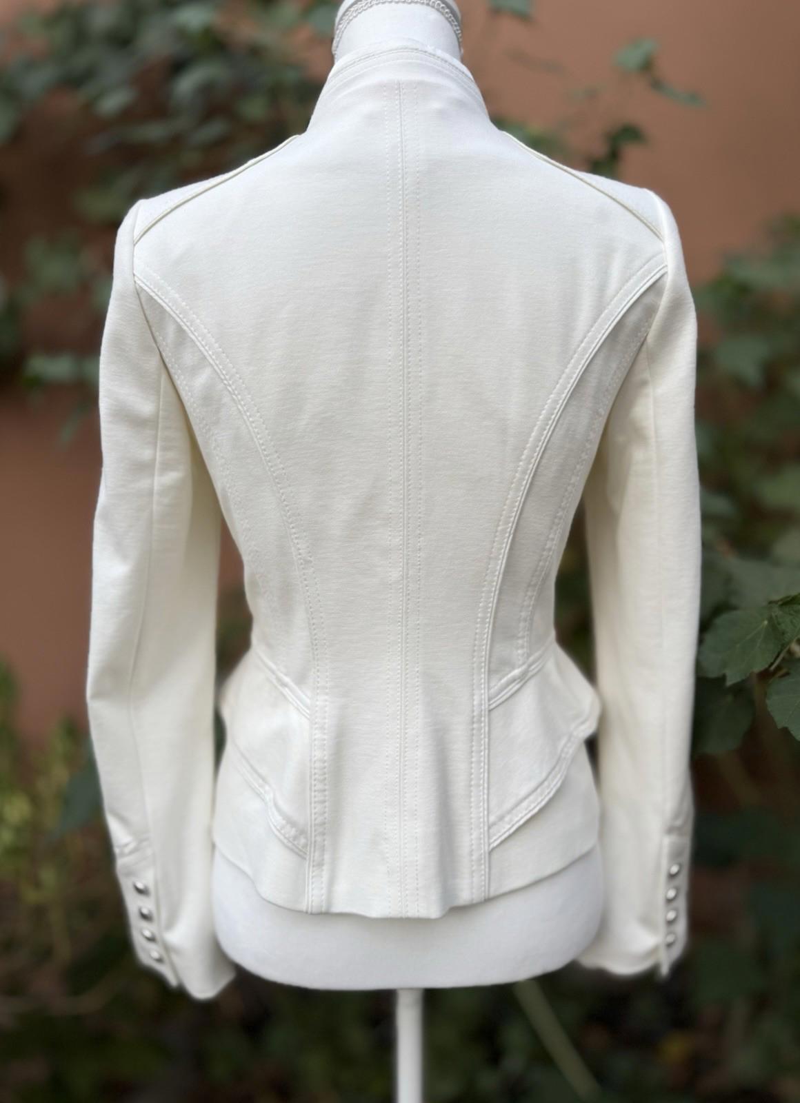 Black White Blazer Cream Jacket Cream Color Work Wear Size 2