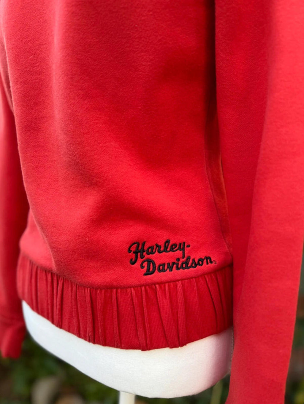 Harley Davidson Red Zip Up Sweater Women’s Size S