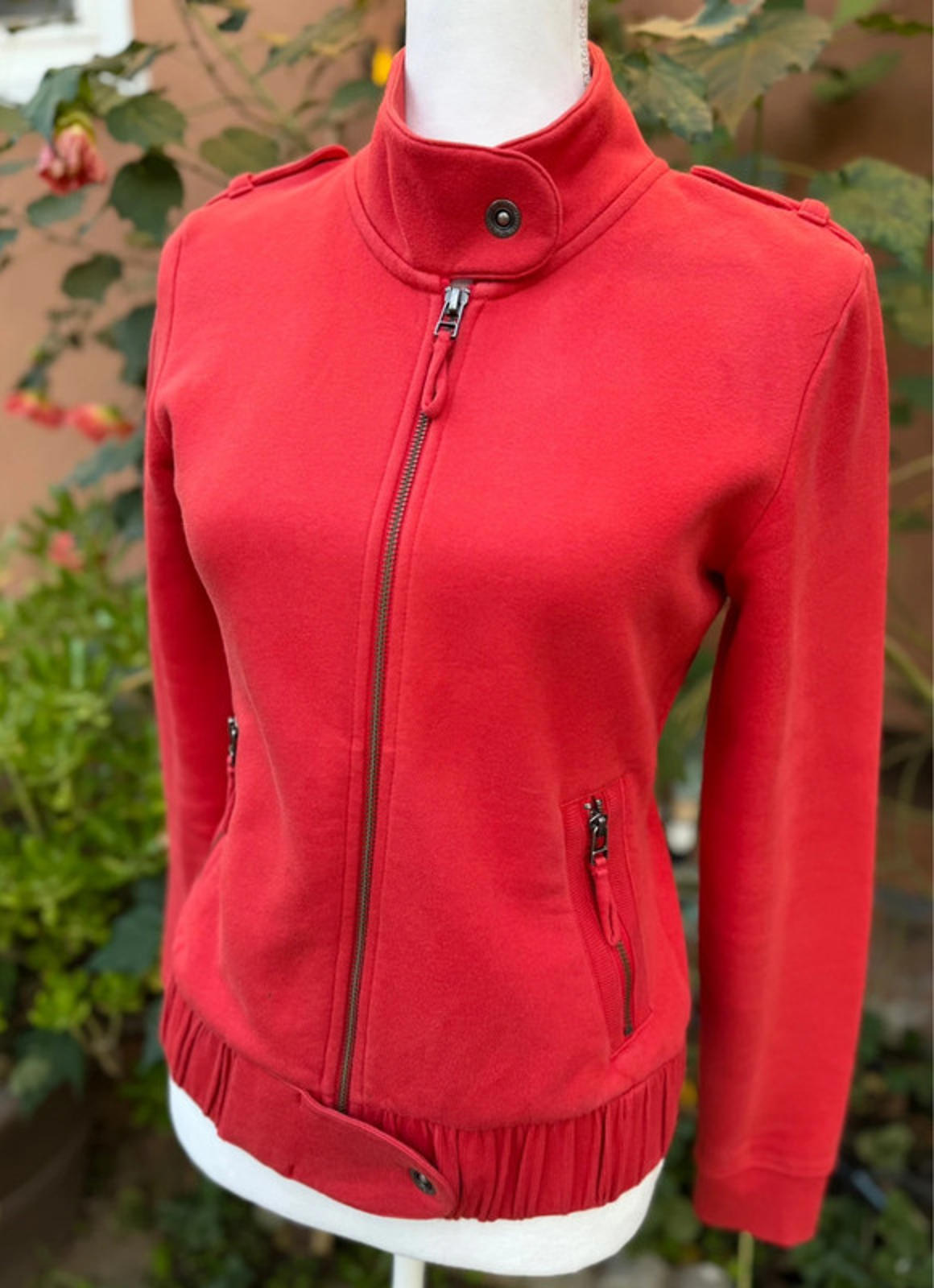 Harley Davidson Red Zip Up Sweater Women’s Size S