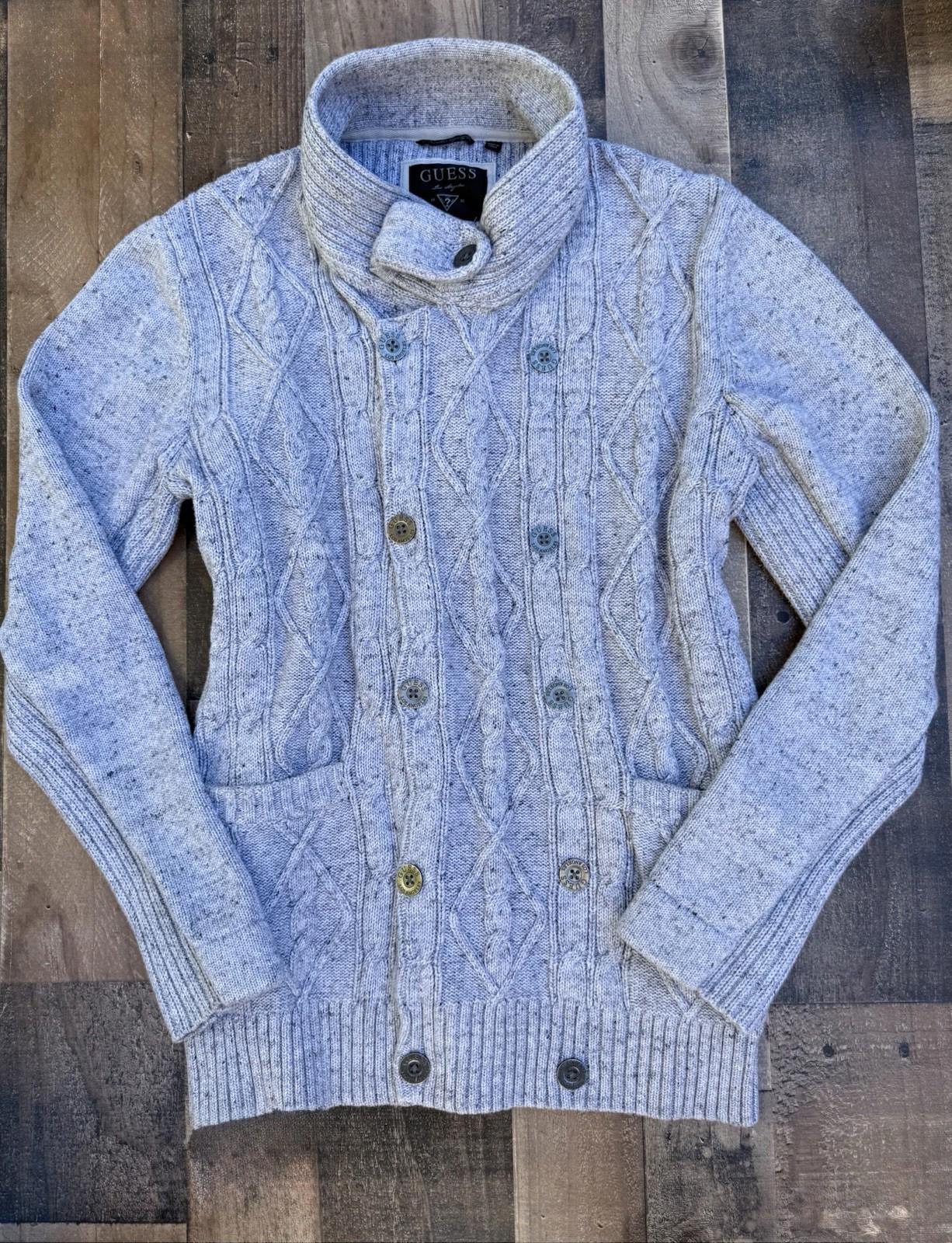 Guess Women’s Full Button Up Tunic Cardigan Sweater  Roll Neck Size XL