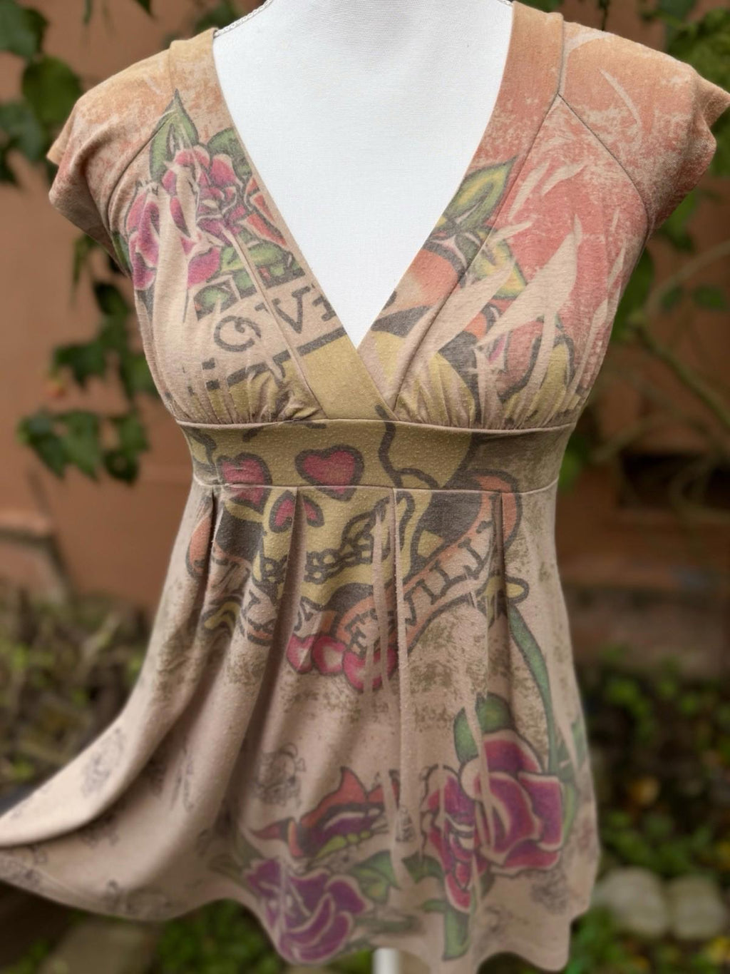 Julie’s Closet Tattoo Baby Doll Mini Dress Size S