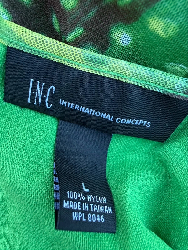 Inc International Concepts Green Plants Funky Design Office Core Top Size L