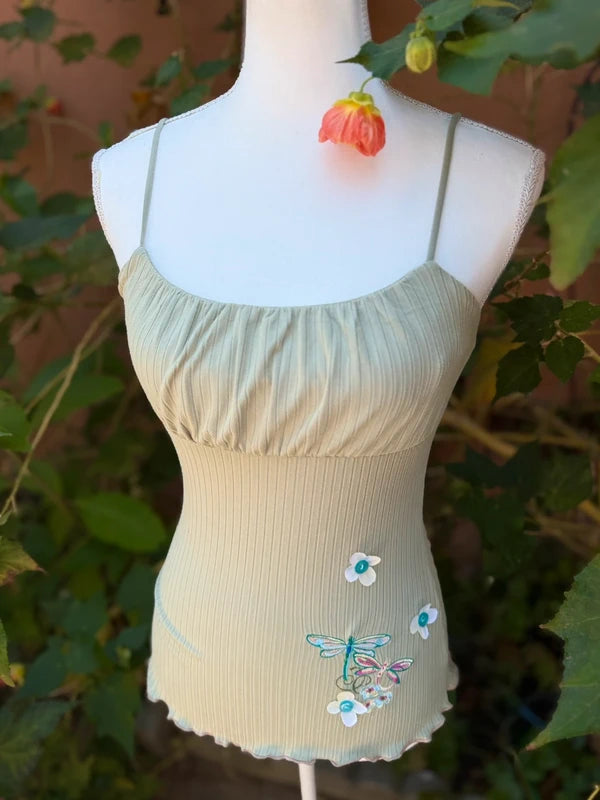 Upcycled Heart & Hips Fairy Core Floral Tank Top