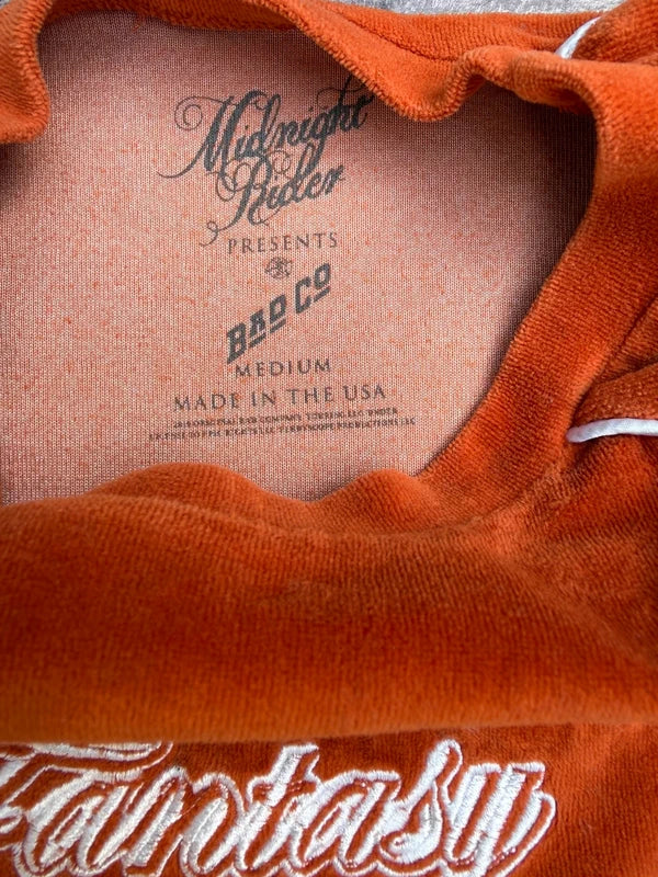 Midnight Rider Burnt Orange Velour Top Size M