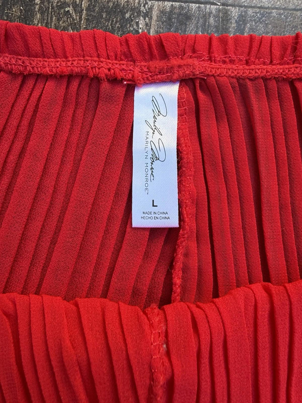 Marilyn Monroe Red Soft Pleated Design Pajama Shorts Size L