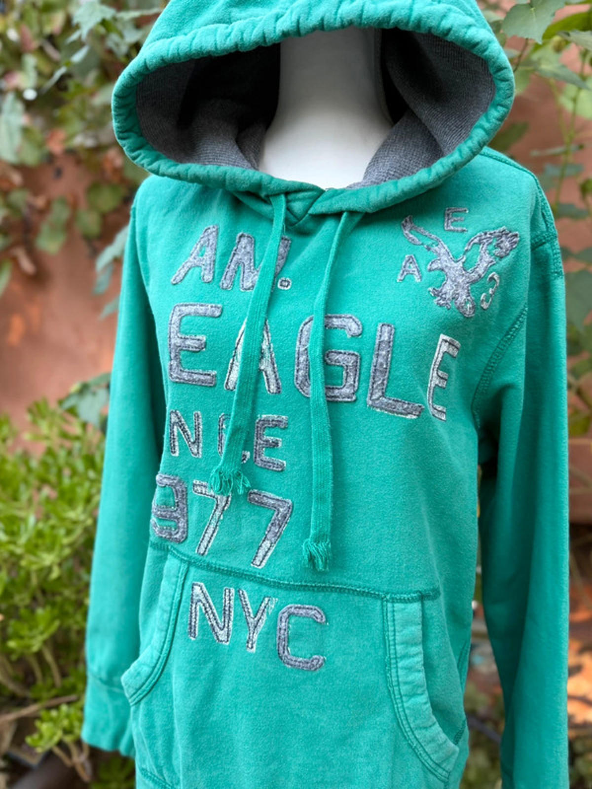 American Eagle Teal Green Hoodie Size L