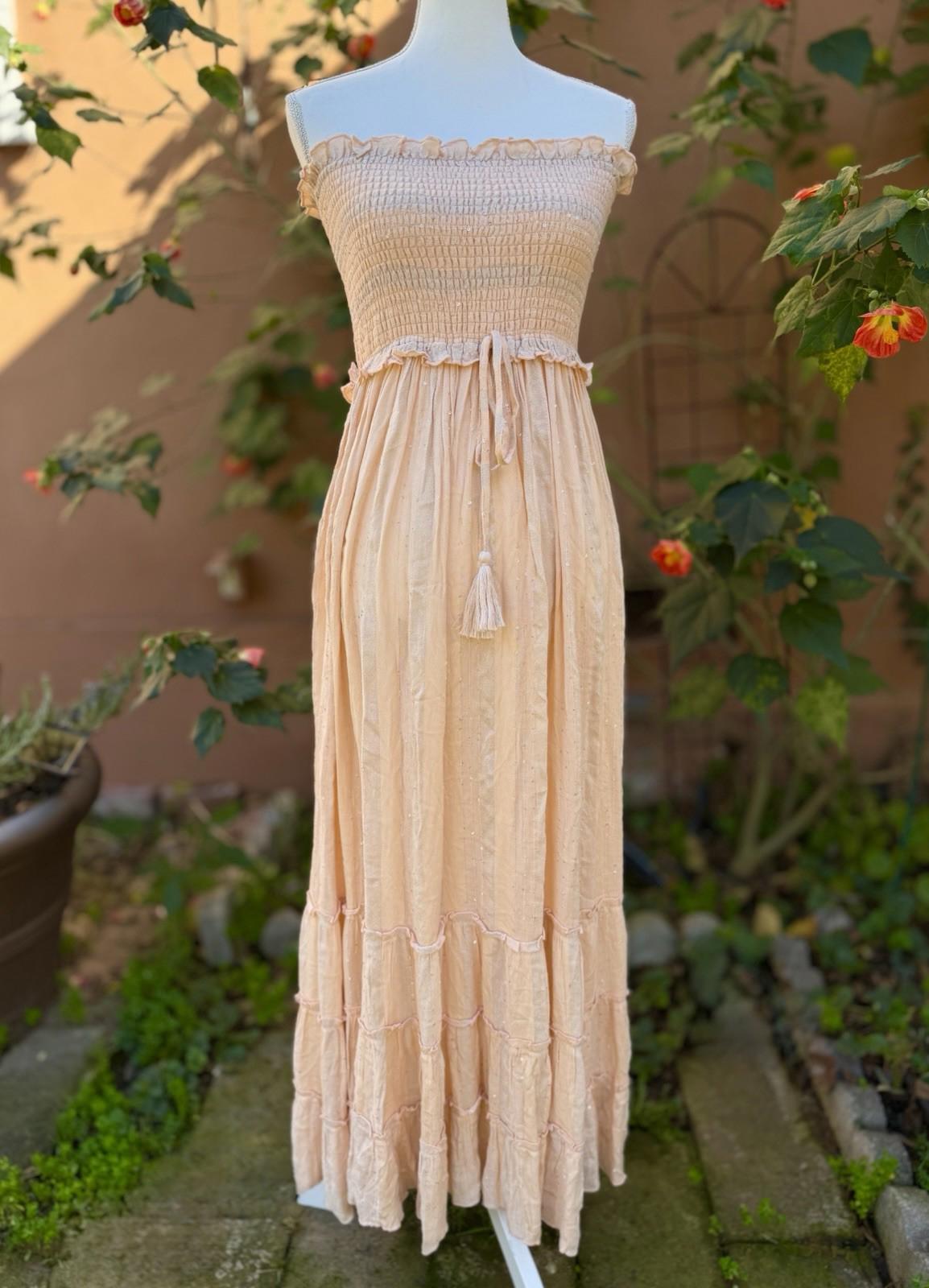 PQ PilyQ fairy Core Charlotte Glittery Cover Up Maxi Dress Size M L