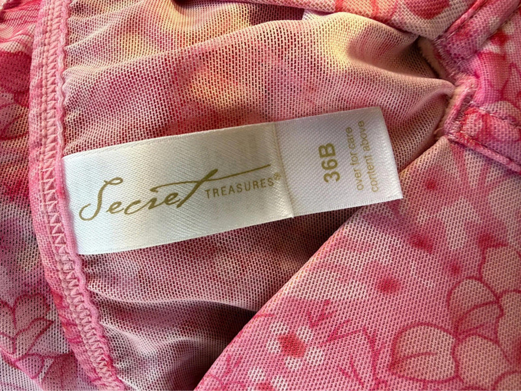 Secret Treasures Rose Pink Lace Sleepwear Camisol With Built In Bra Size 34B