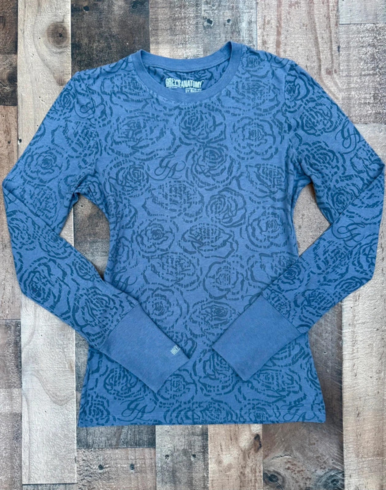 Grays Anatomy Professional By Barco Shirt Scrubs Top Rose Burnout Size S