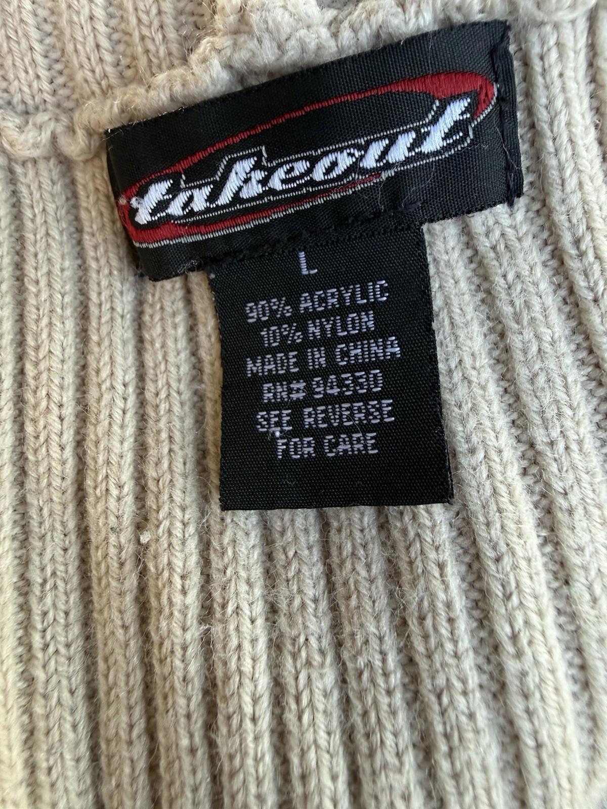 Takeout Tan Ribbed Button Up Cardigan Sweater With Hood Size L