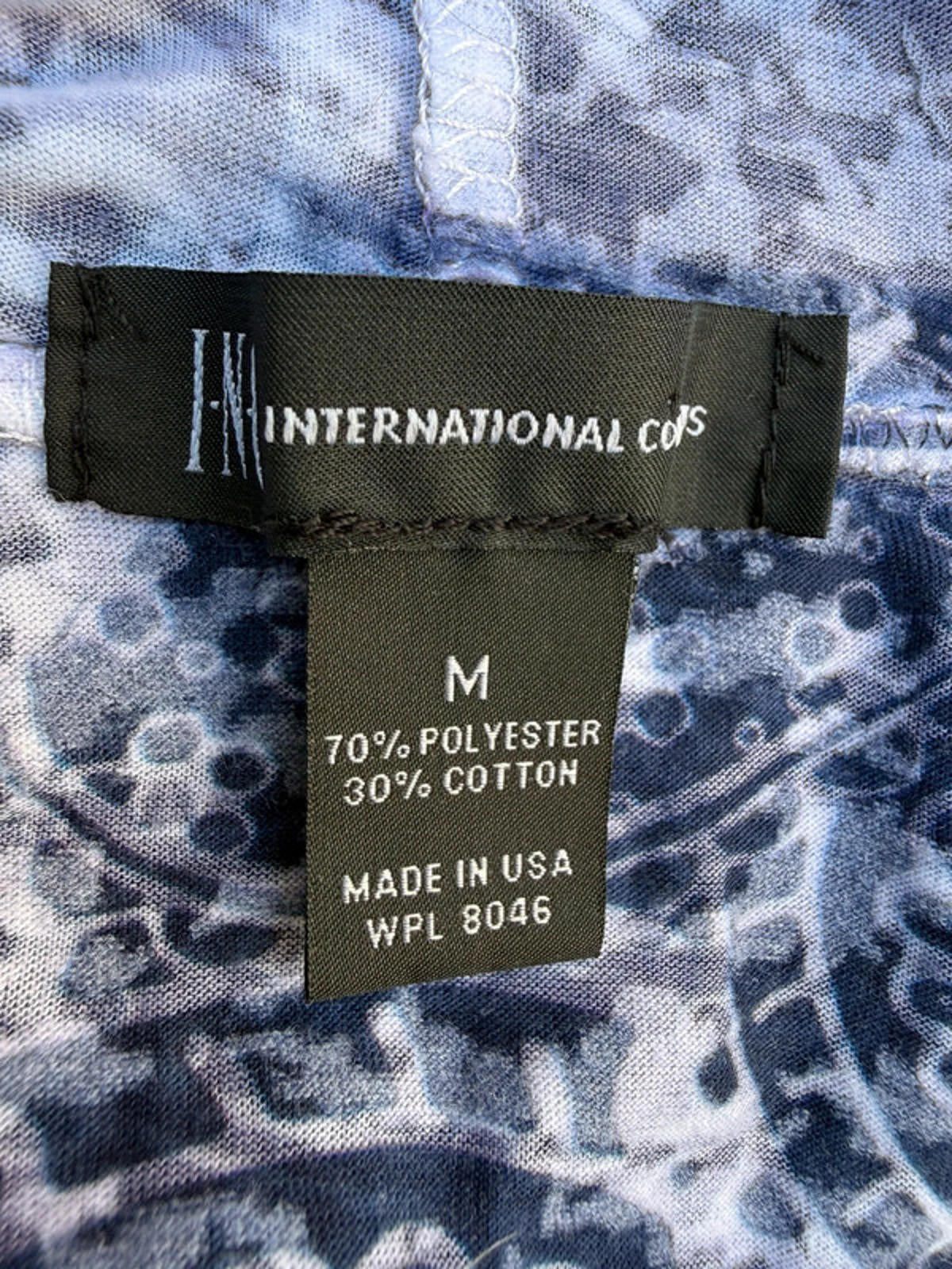 INC International Concepts Paisley Pattern Hooded Bedazzled Top Size M