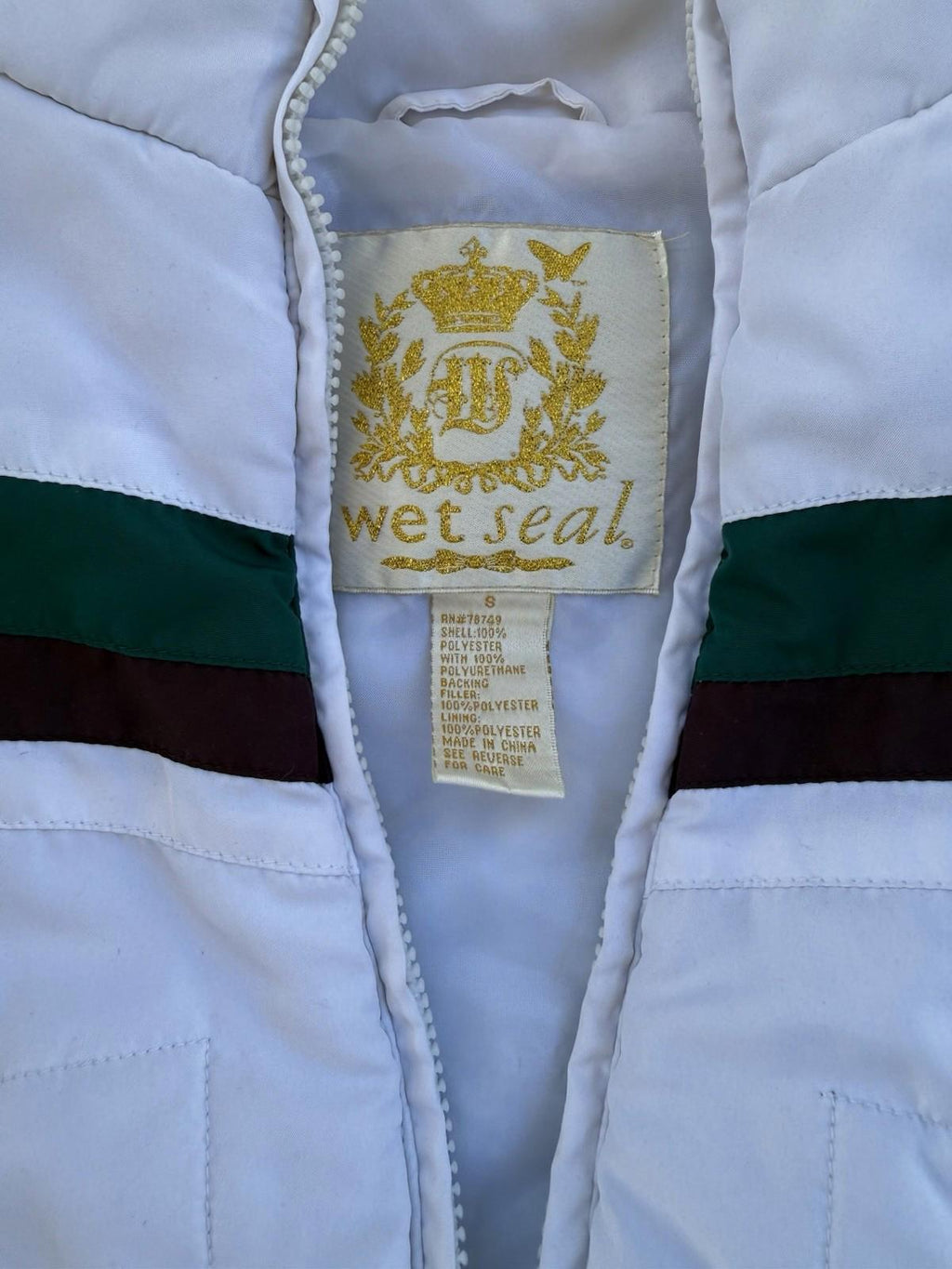 Wet Seal White Puff Vest Size S