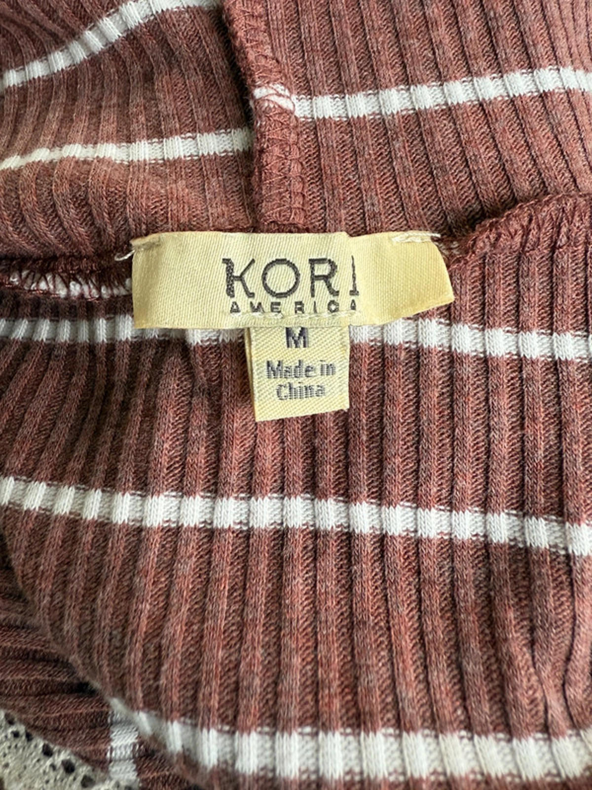 Kori America Casual Stripe Lace Hoodie Women’s Size M