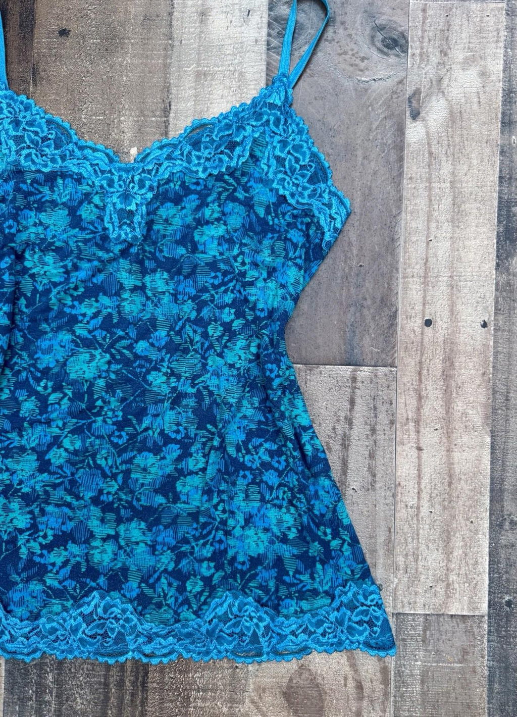 Lane Bryant Aqua Lace Funky Floral Print Cami Tank Top Plus Size 18/20