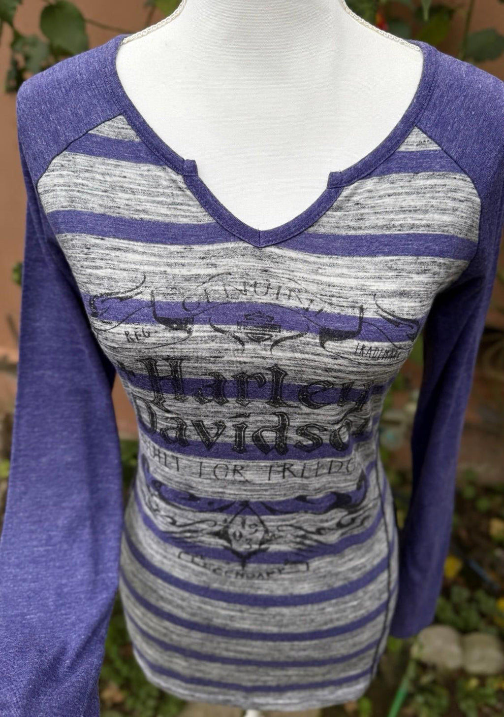 Harley Davidson Crochet Purple Black Stripe Size L