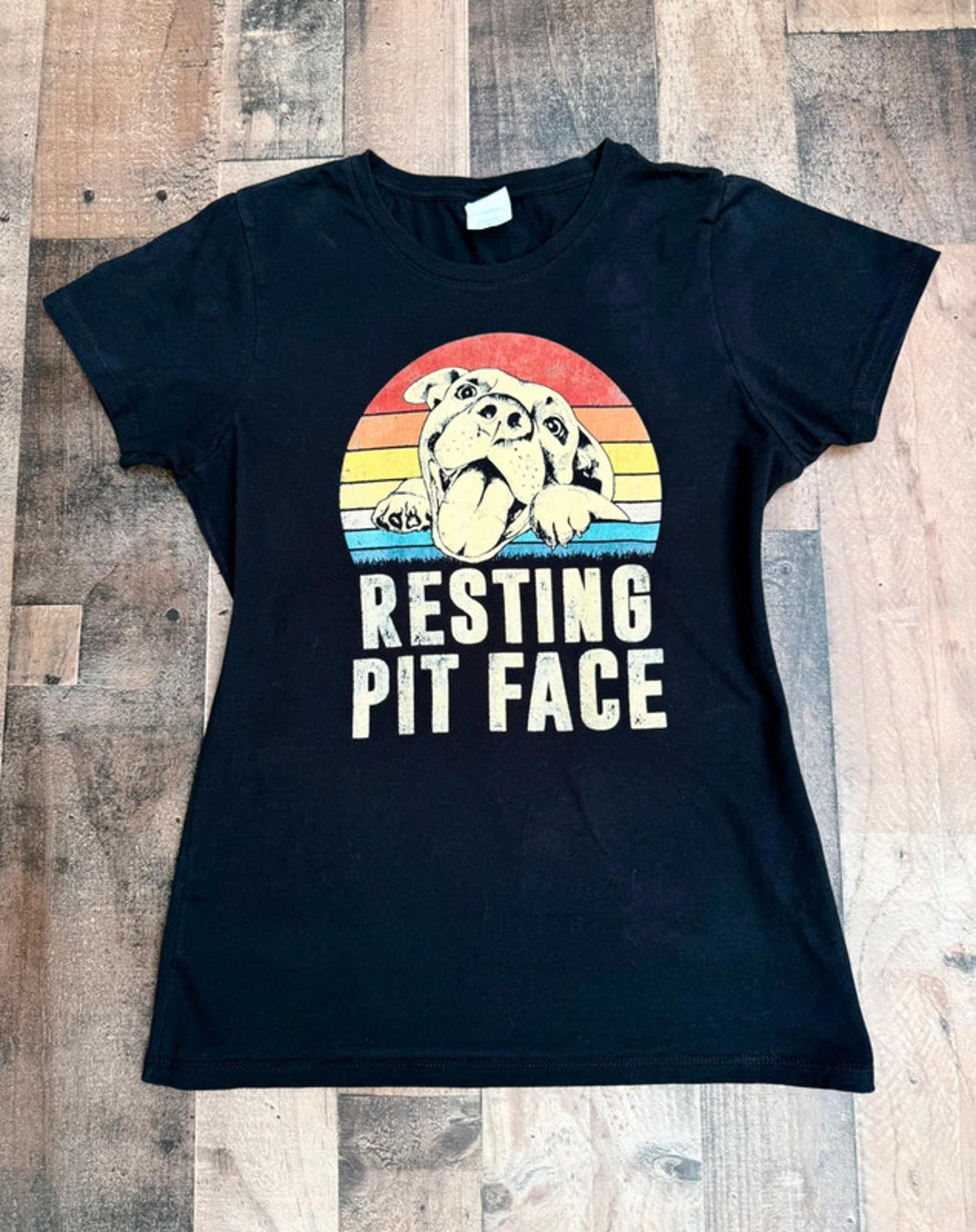 Resting Pit Face Black Short Sleeved Tee Size M