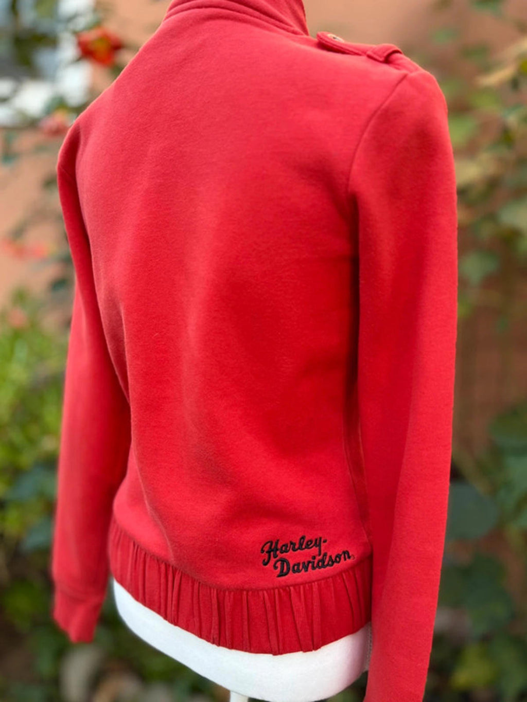 Harley Davidson Red Zip Up Sweater Women’s Size S