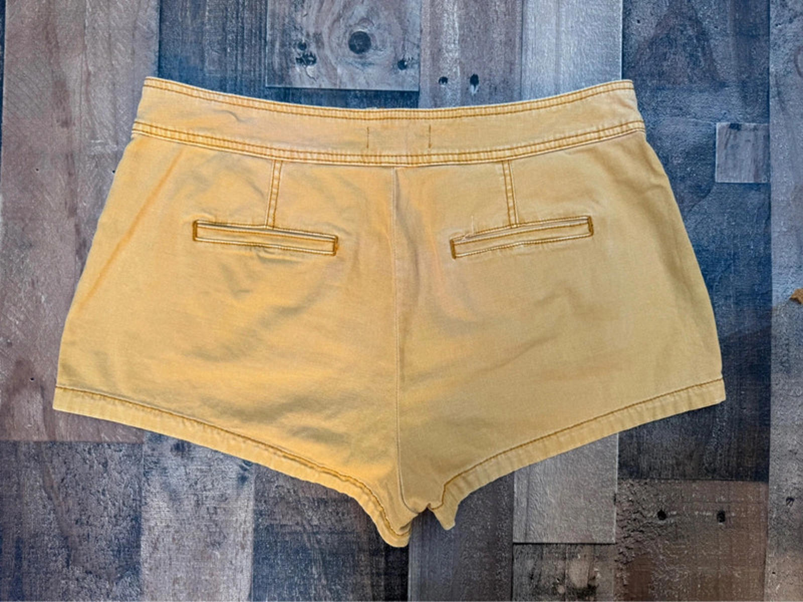 Anthropologie Mustard Color Light Weight Denim Shorts Women Size 14