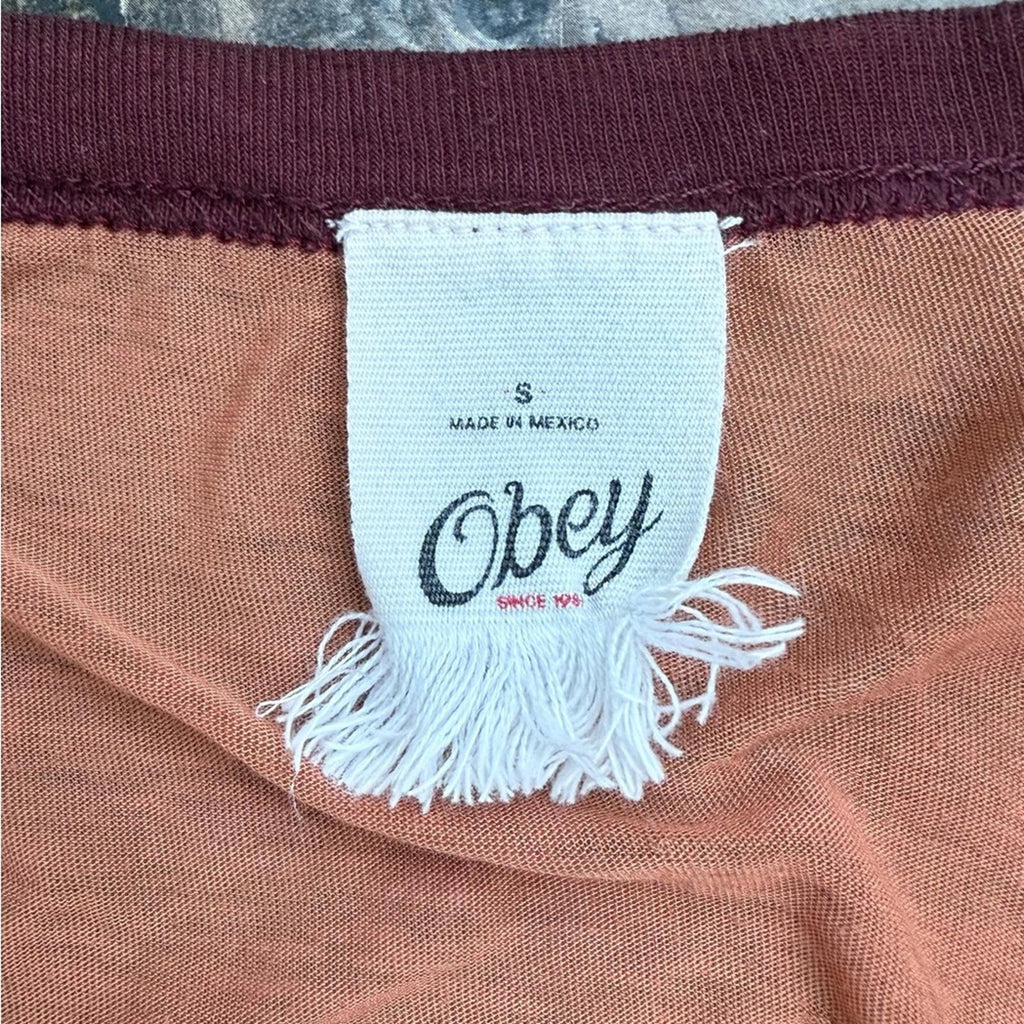 Obey Posse Peach Tee with Dice Graphic Size S