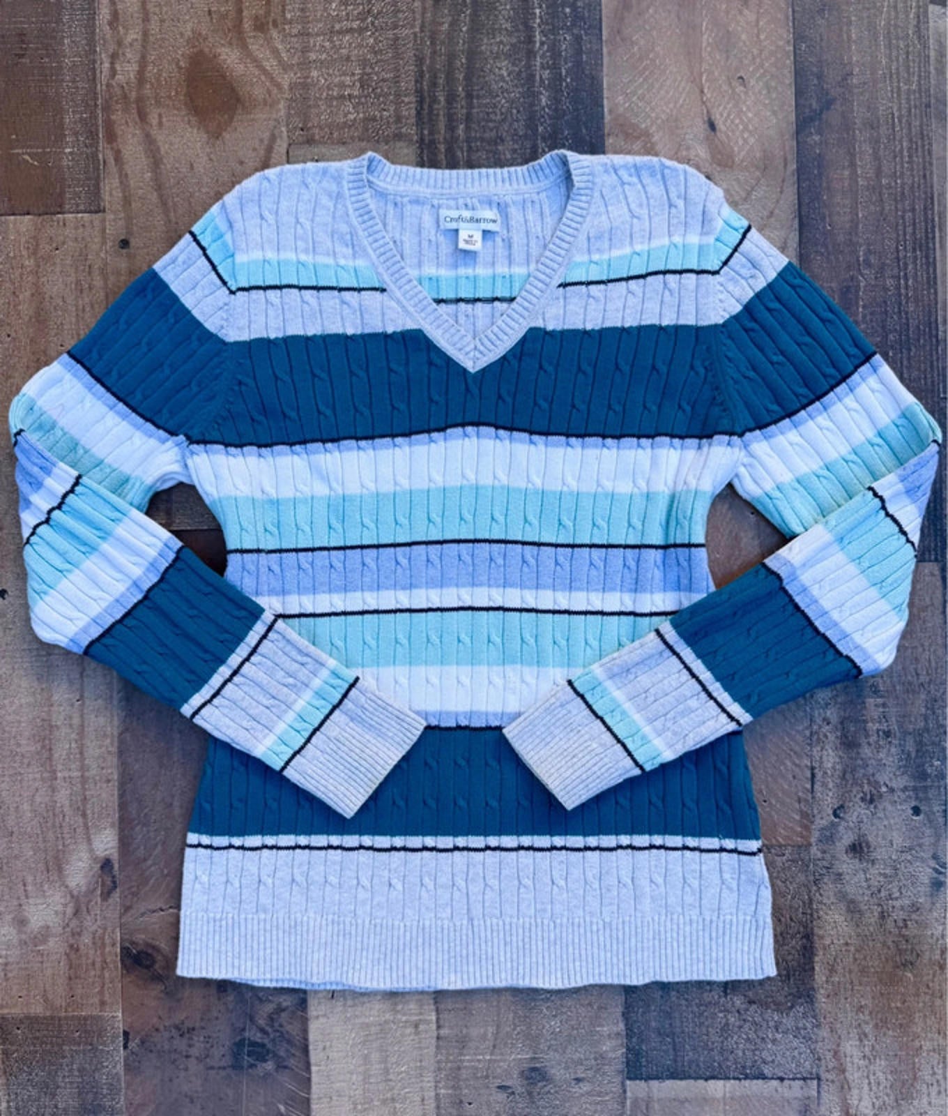 Croft & Barrow Ribbed Cable Knit Womens Cotton Sweater Size M