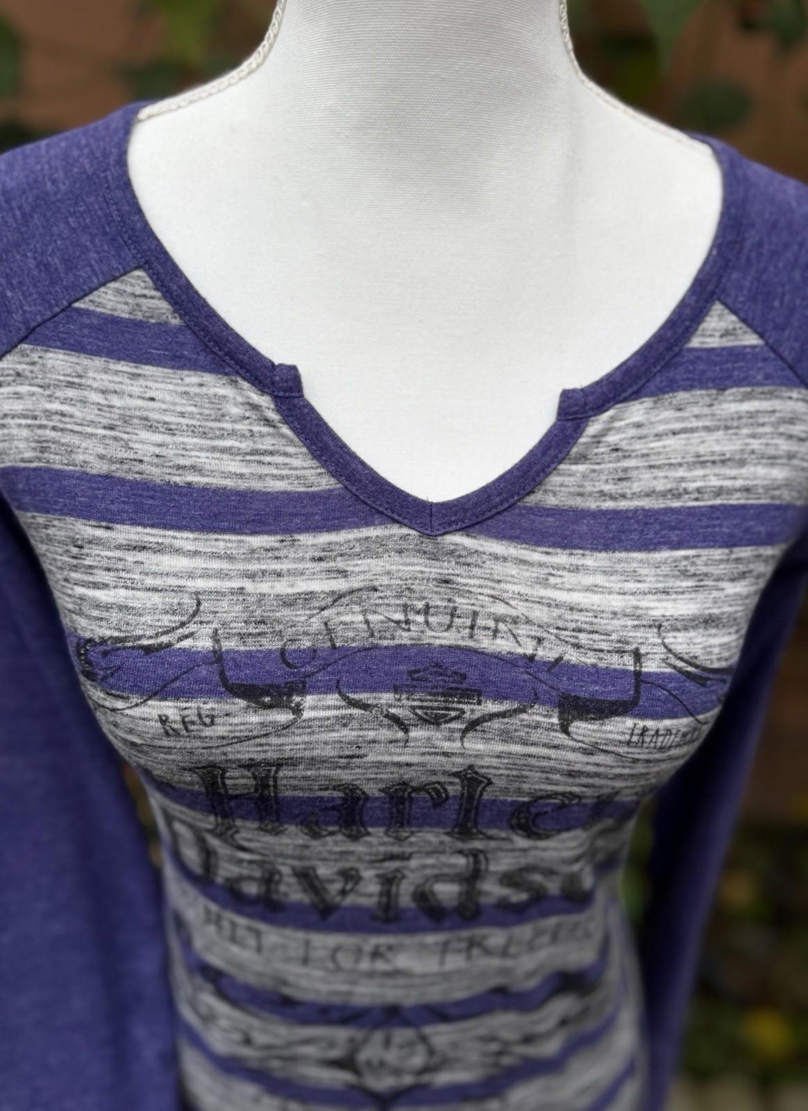 Harley Davidson Crochet Purple Black Stripe Size L