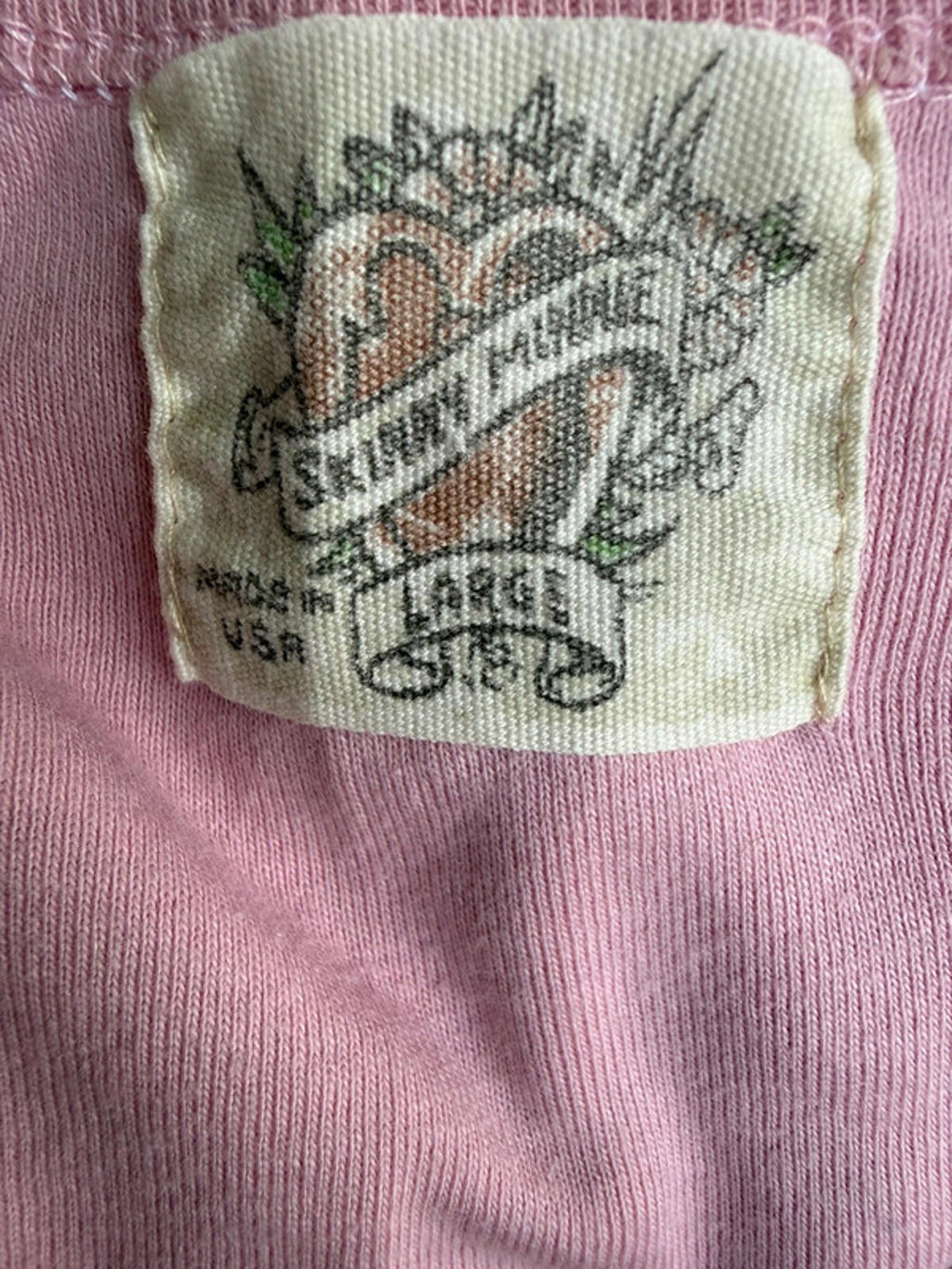 Skinnie Minnie Pink Floral Bismark Cafe Bedazzled Top Size L