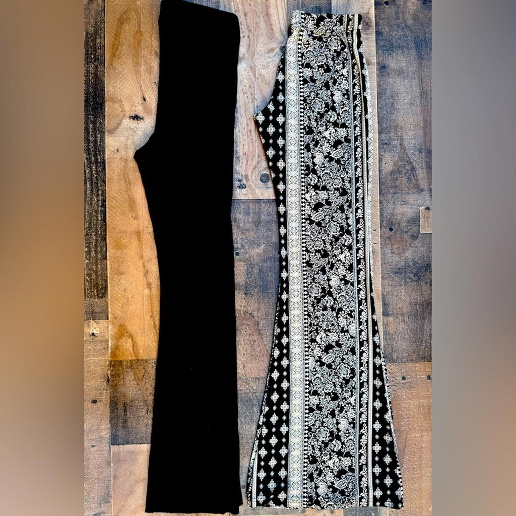 2 Pair Of Leggings H&M Black & Floral Black White Leggings Size S