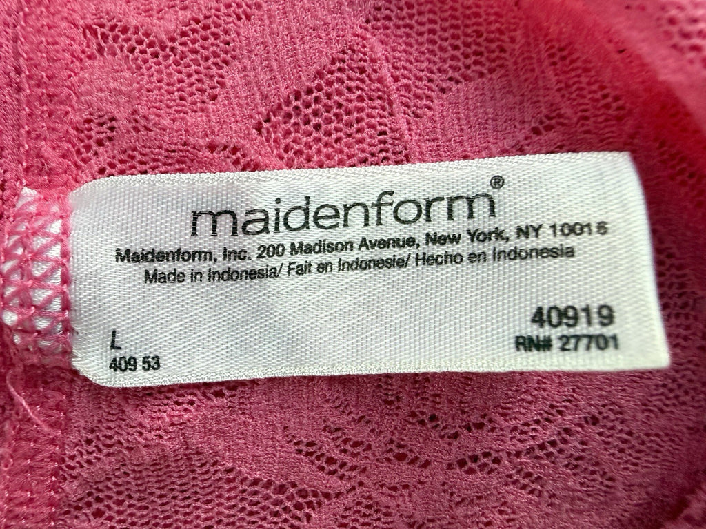 Maidenform hot pink floral lace cami, women's size L, photo 3
