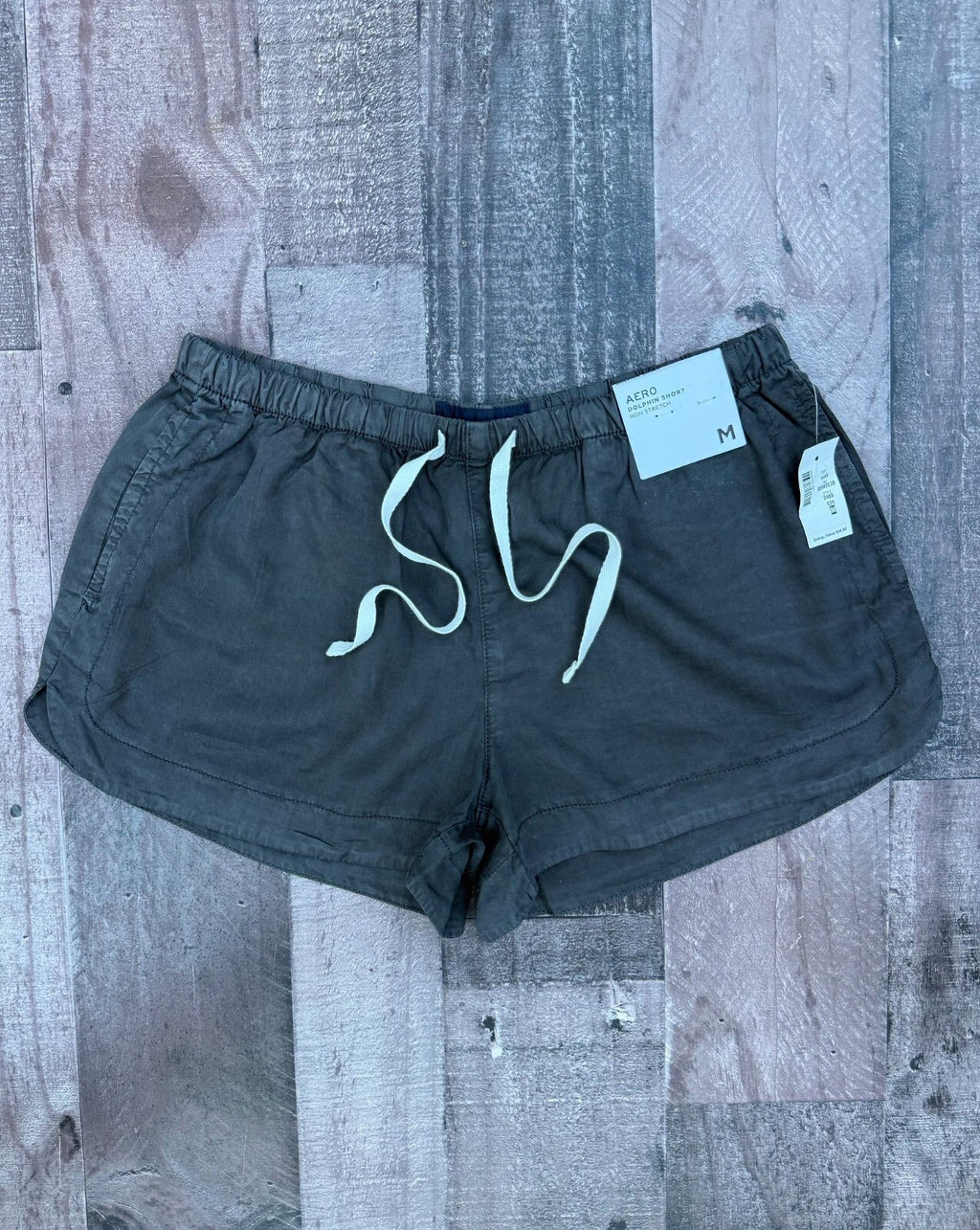 Aeropostale dark gray dolphin shorts, women's size M, new with tags