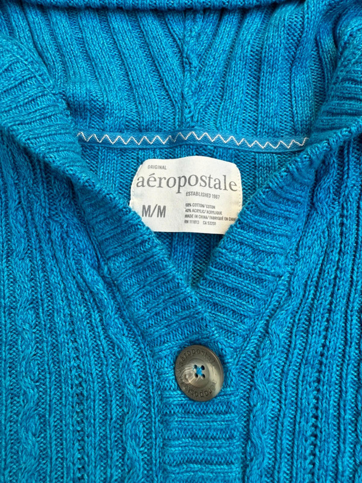 Aeropostale Kid Girl Aqua Knit Hoodie Size M