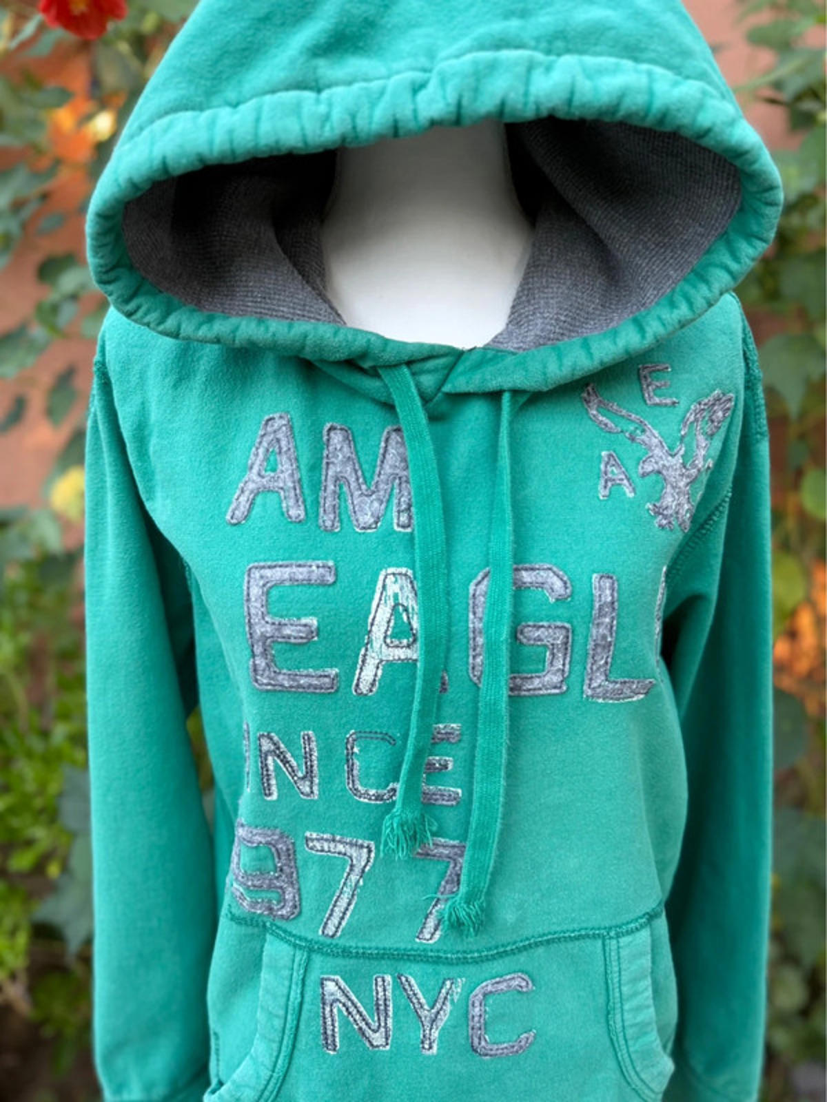 American Eagle Teal Green Hoodie Size L