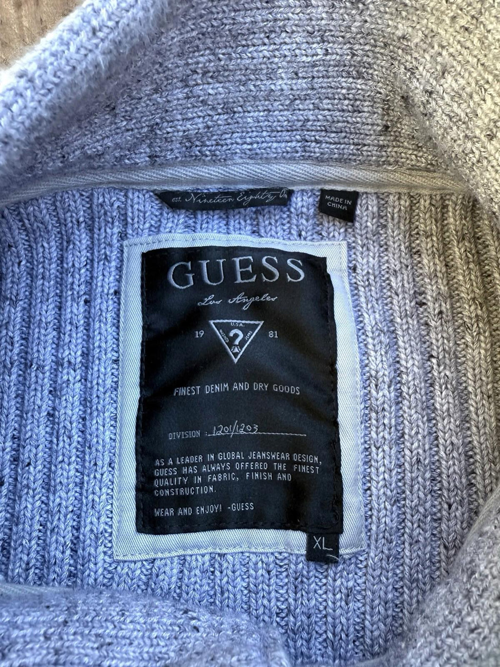 Guess Women’s Full Button Up Tunic Cardigan Sweater  Roll Neck Size XL