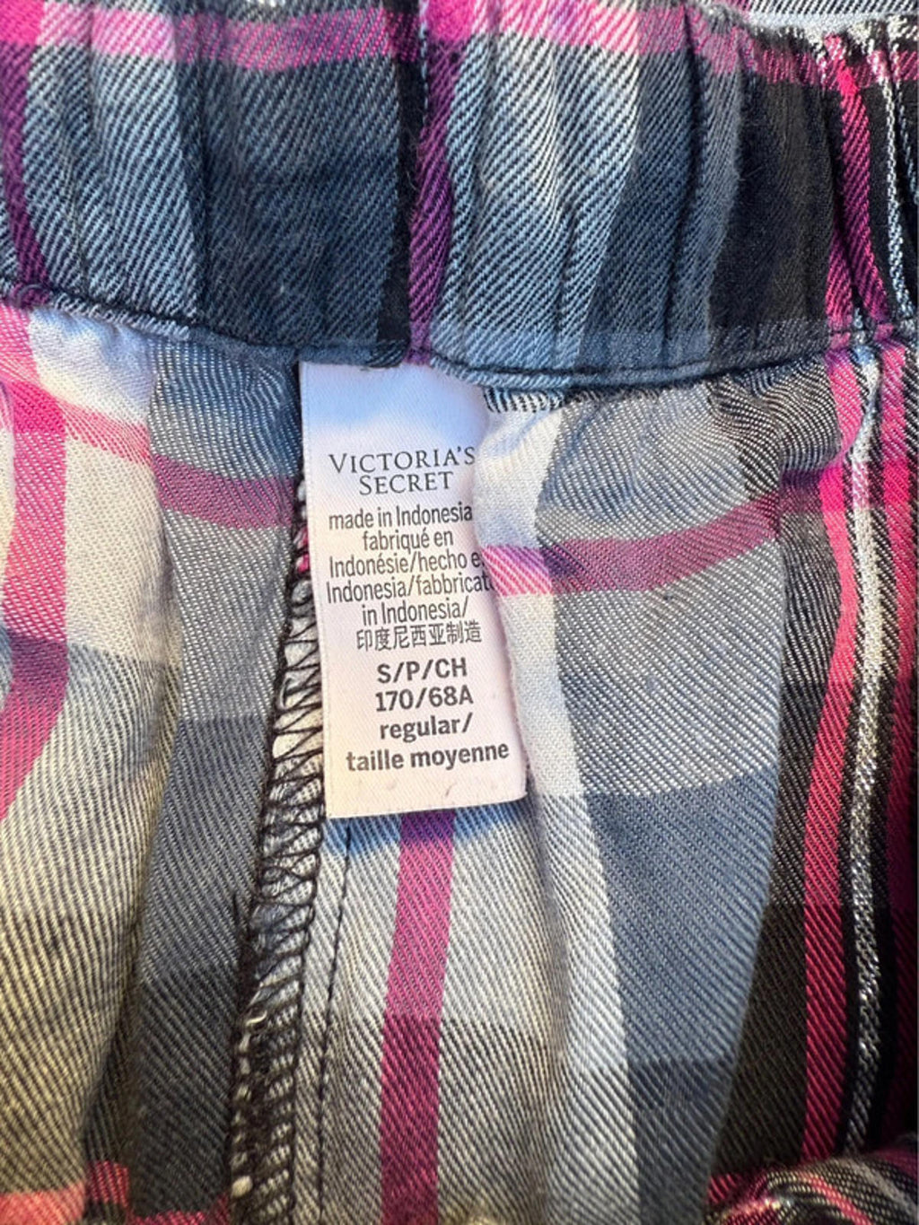 Victoria Secret Hot Pink & Plaid Women’s Pajamas Lounge Pants Size S