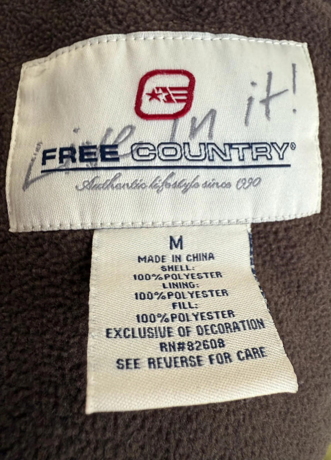 Live In It Free Country Jacket Cream & Brown Butterfly Women’s Size M