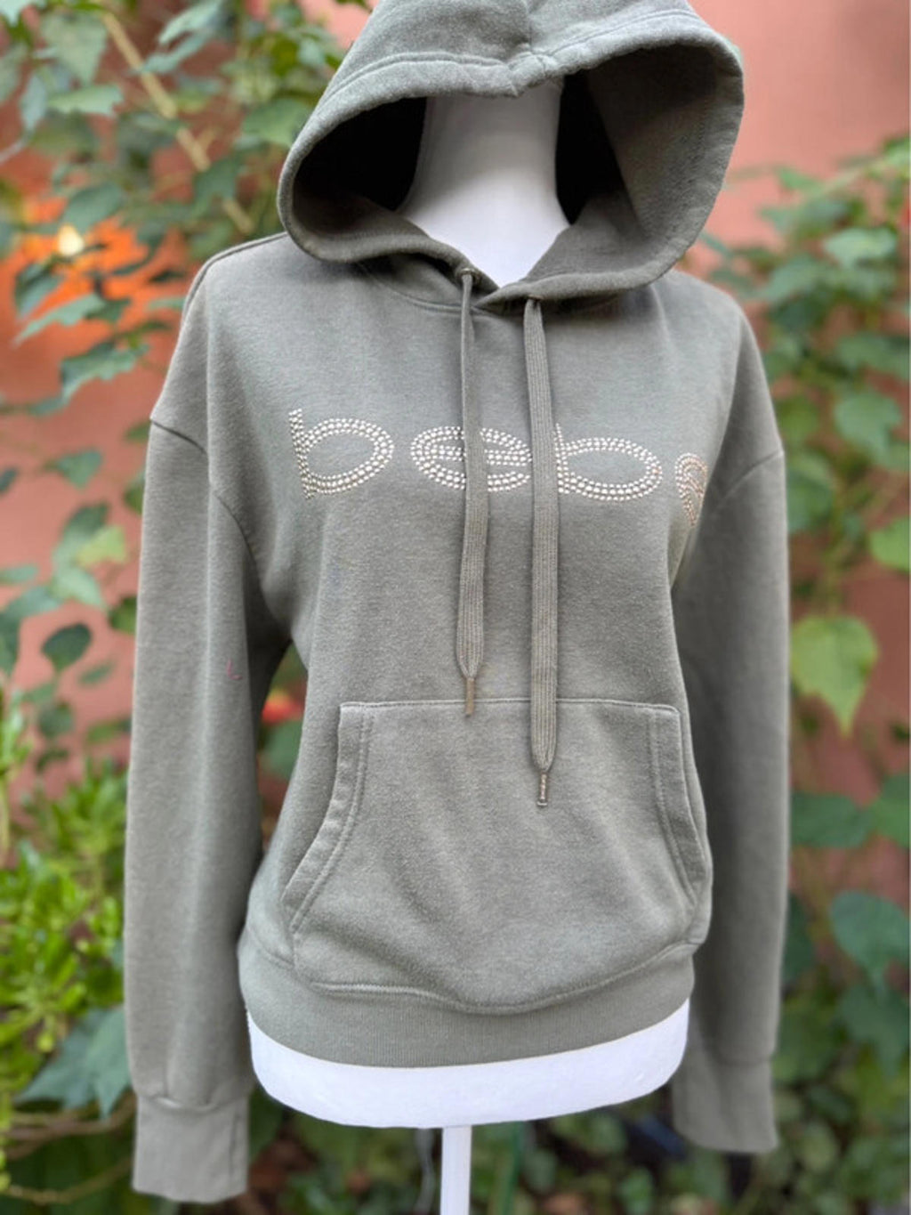 Olive Green Bebe Sport Hoodie Size L Large Womens