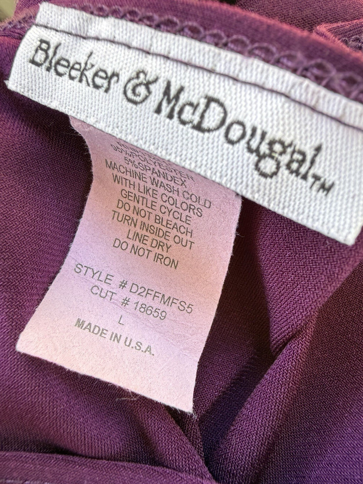 Vintage Bleeker & McDougall purple sequin and beaded blouse, women's size L, photo 2