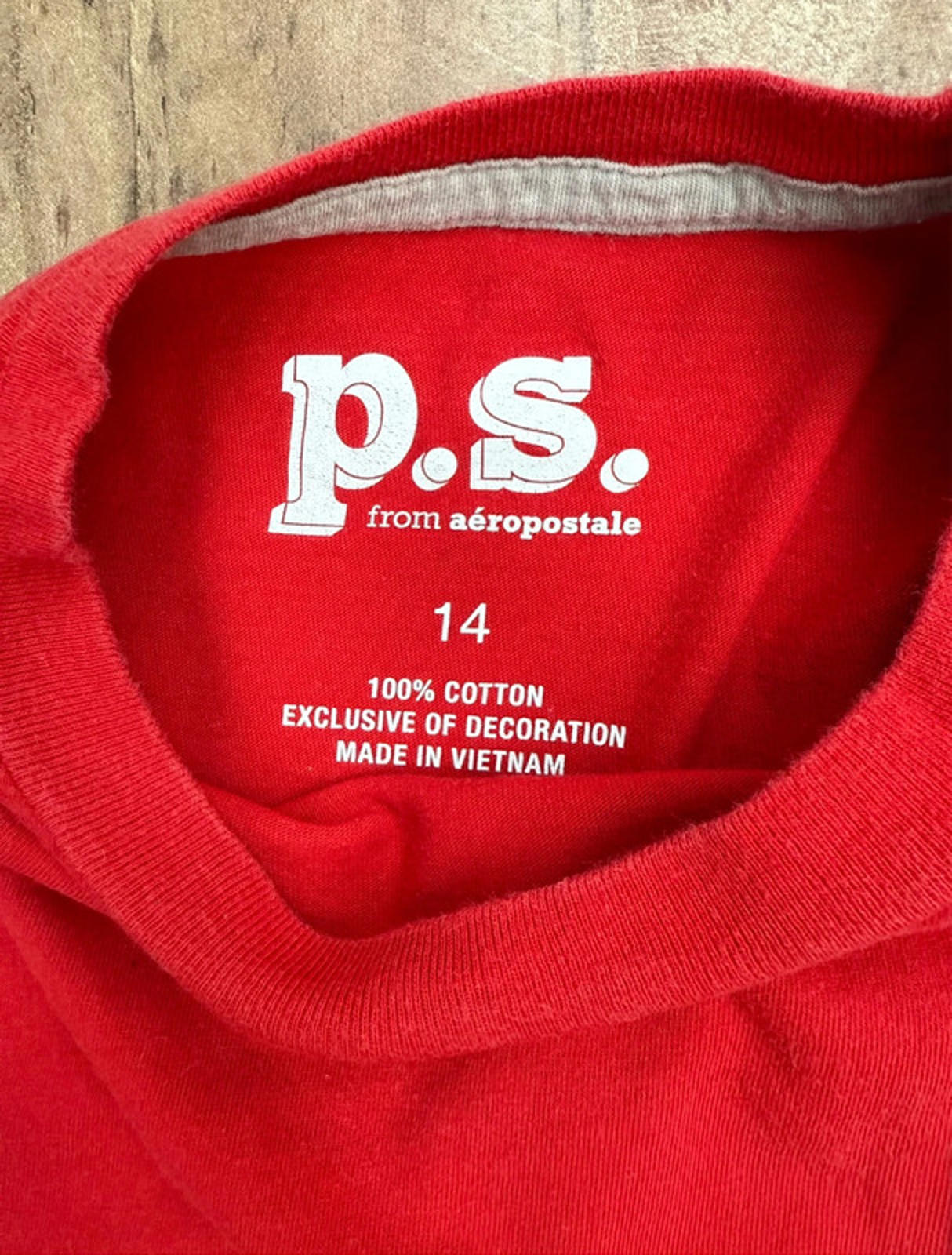 P.S Kids Aeropostale Boys Red Short Sleeved Tee Size 14