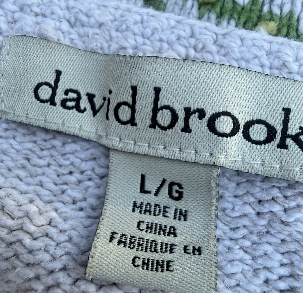David Brooks Women's Vintage Floral Embroidered Knit Cardigan Sweater Size L