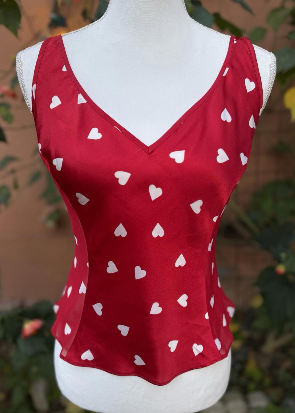 Morgan Taylor Intimates Red White Hearts Cute Cami Top Size S