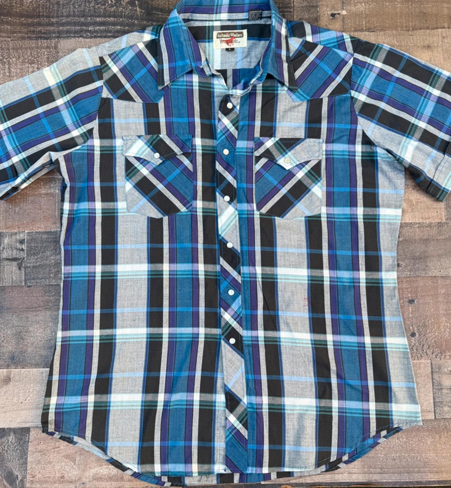 Authentic Western Youngbloods Plaid Button Up Check Men’s Top Size L