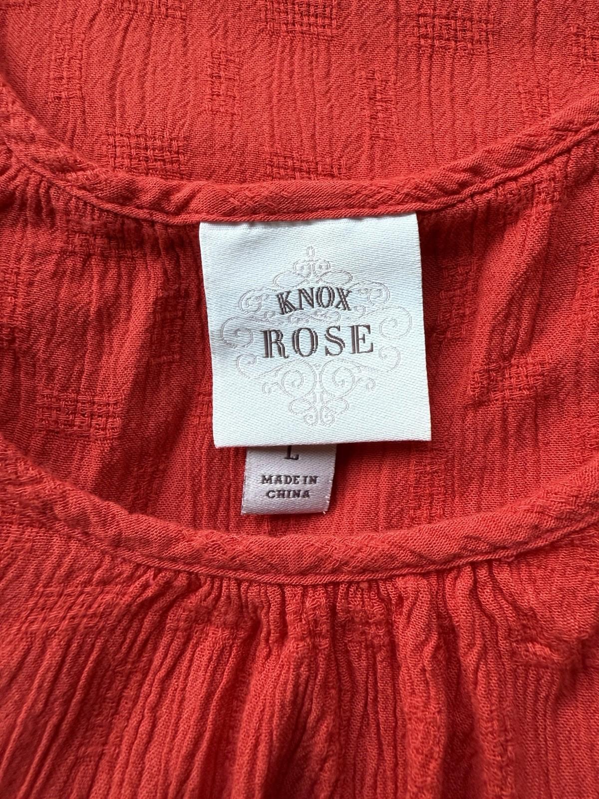 Knox Rose Red Tank Top Size Large L Women’s Ruffled Top Blouse
