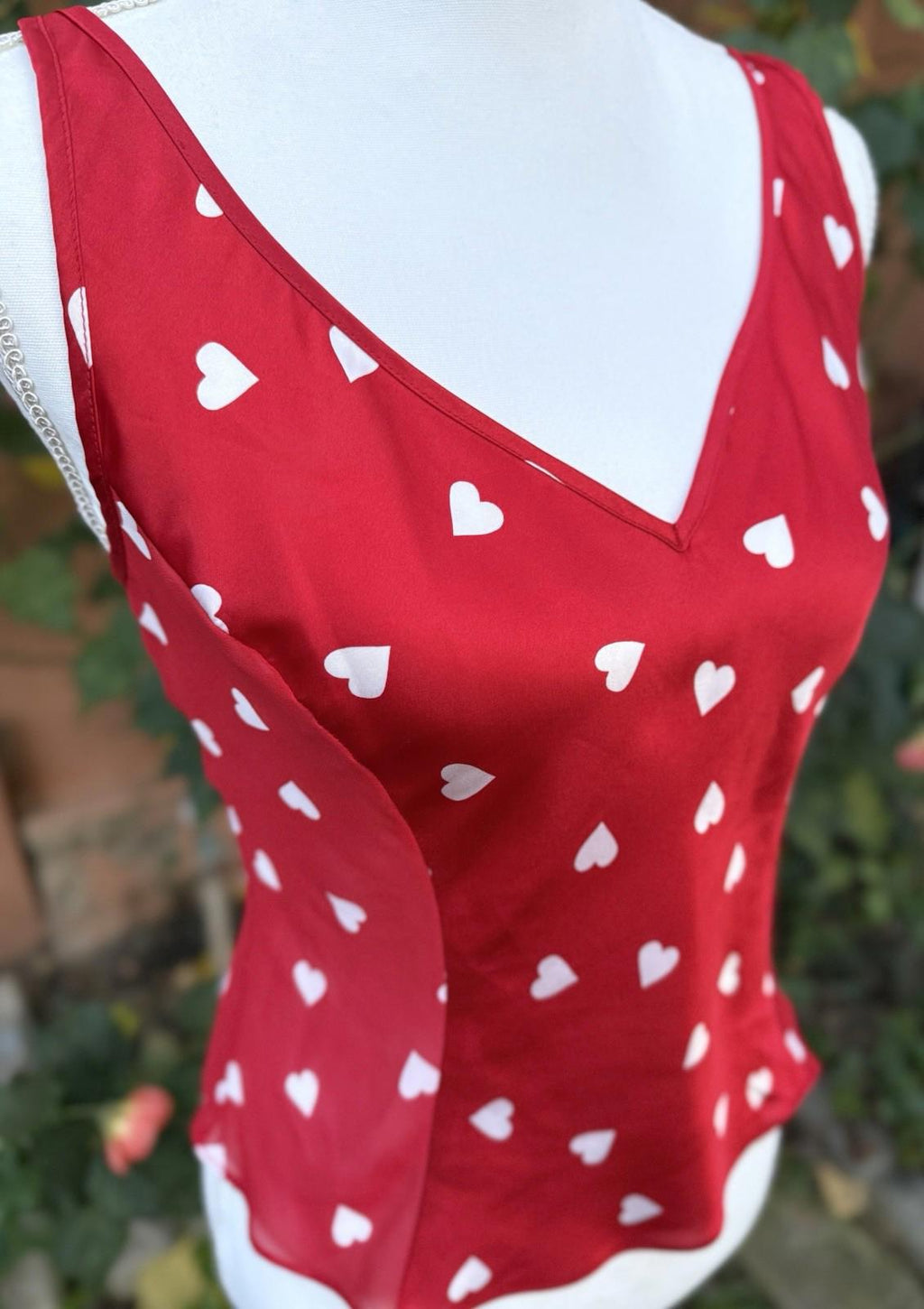 Morgan Taylor Intimates Red White Hearts Cute Cami Top Size S