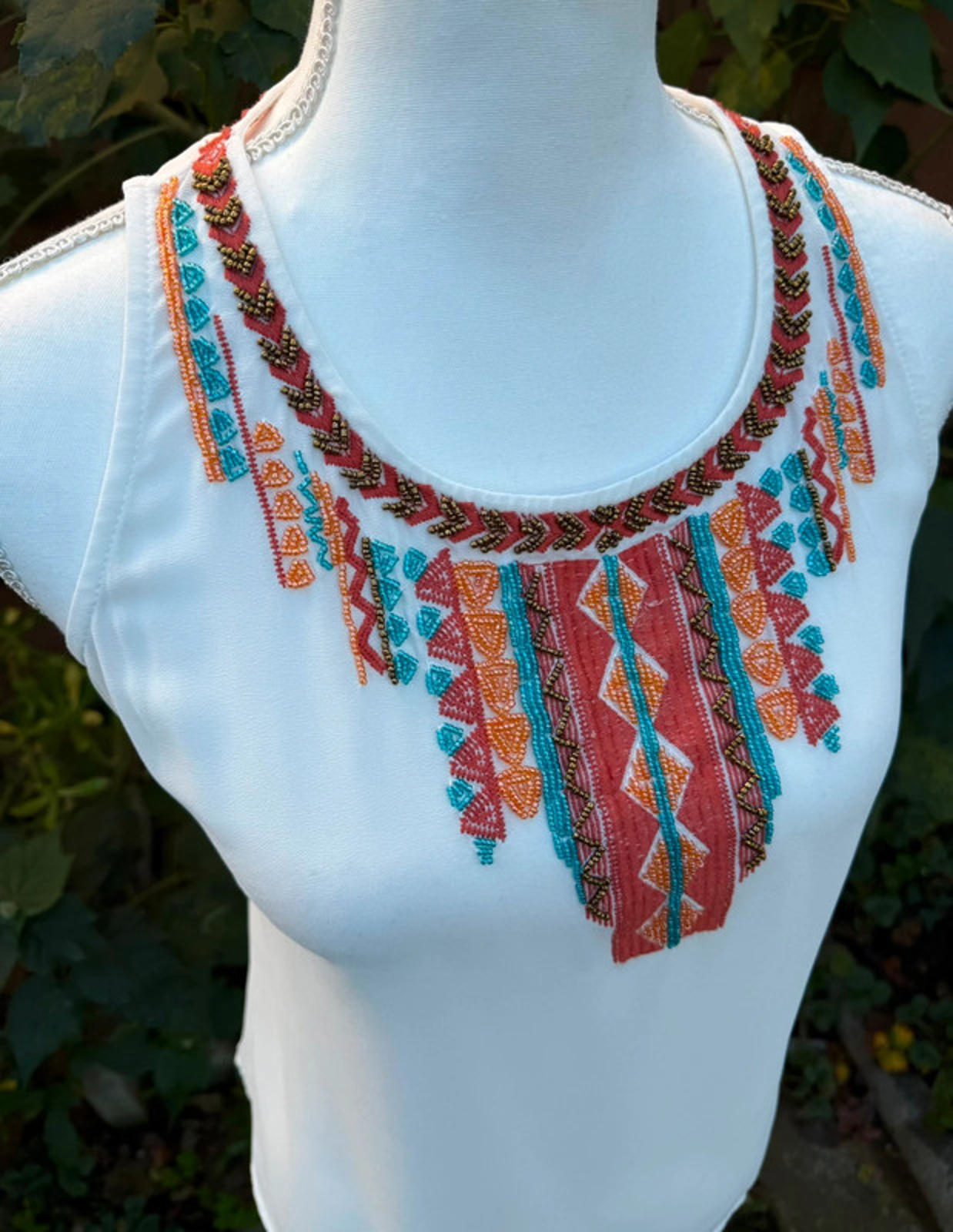 Forever 21 Aztec Beaded Flowy Tank Top Women Size M