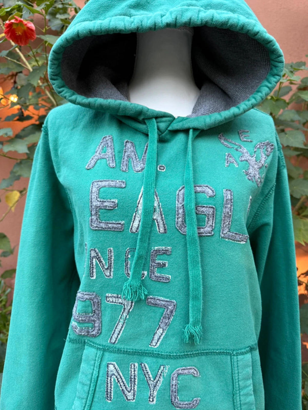American Eagle Teal Green Hoodie Size L