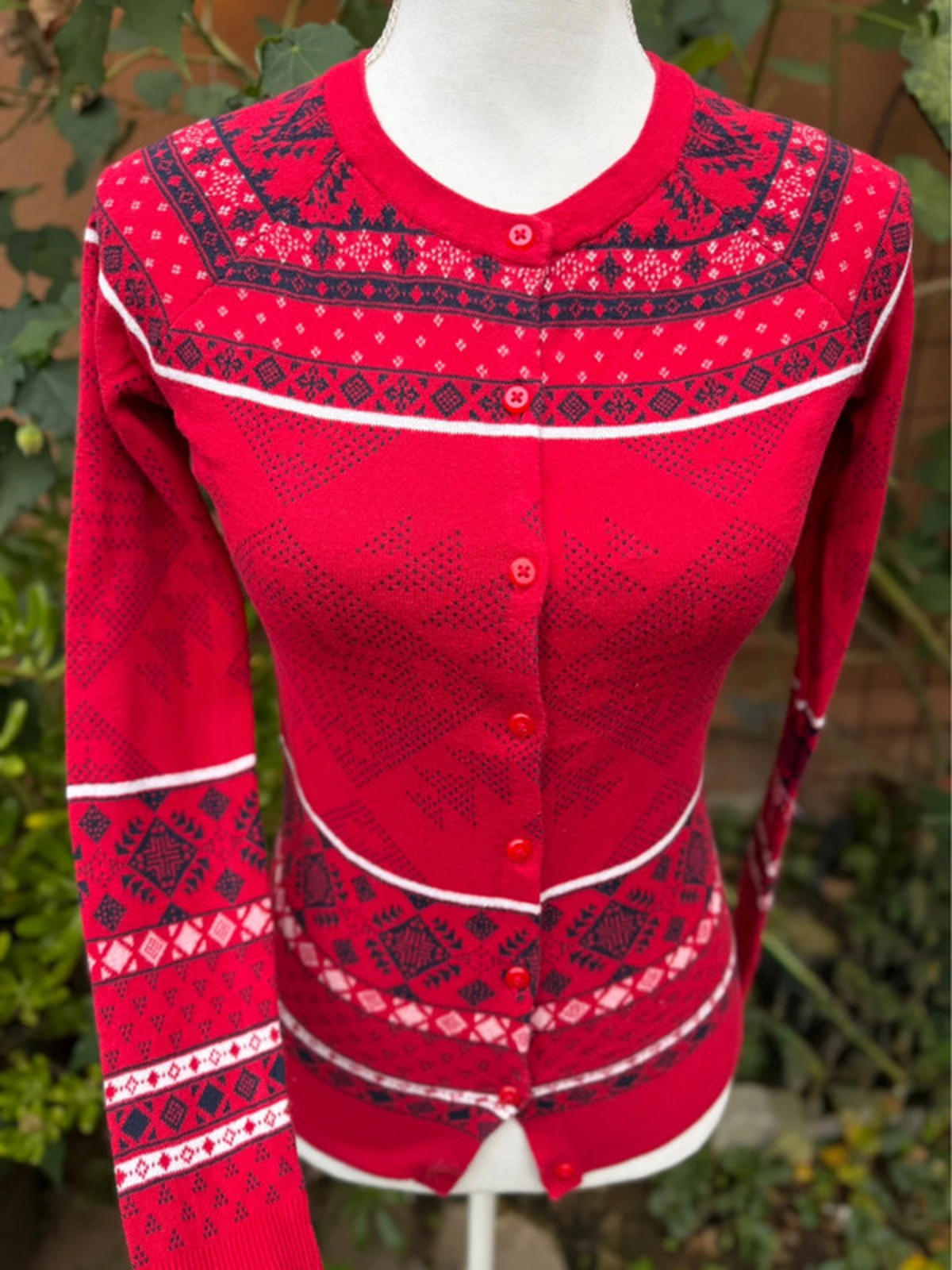 Ramona Light Weight Red Cardigan Holiday Sweater Size Womens  XS