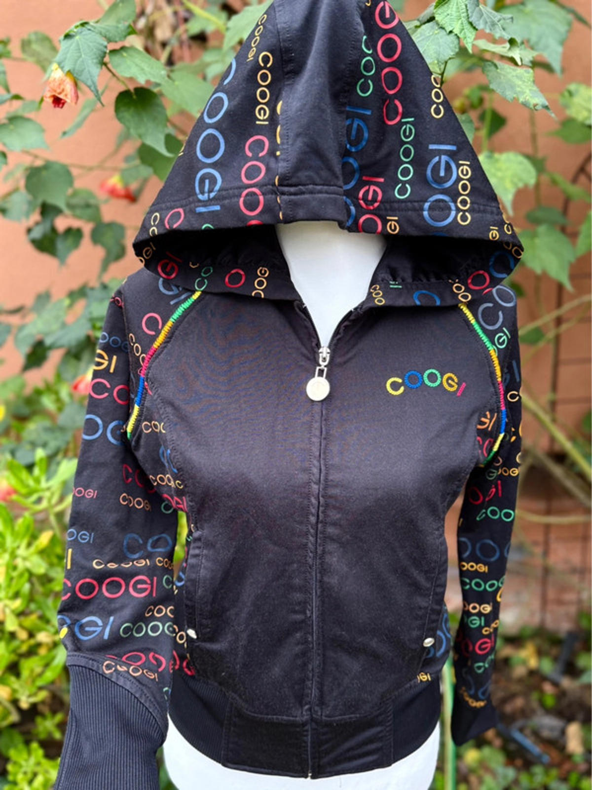 Coogi Print Black Primary Color Zip Up Jacket Women Size M