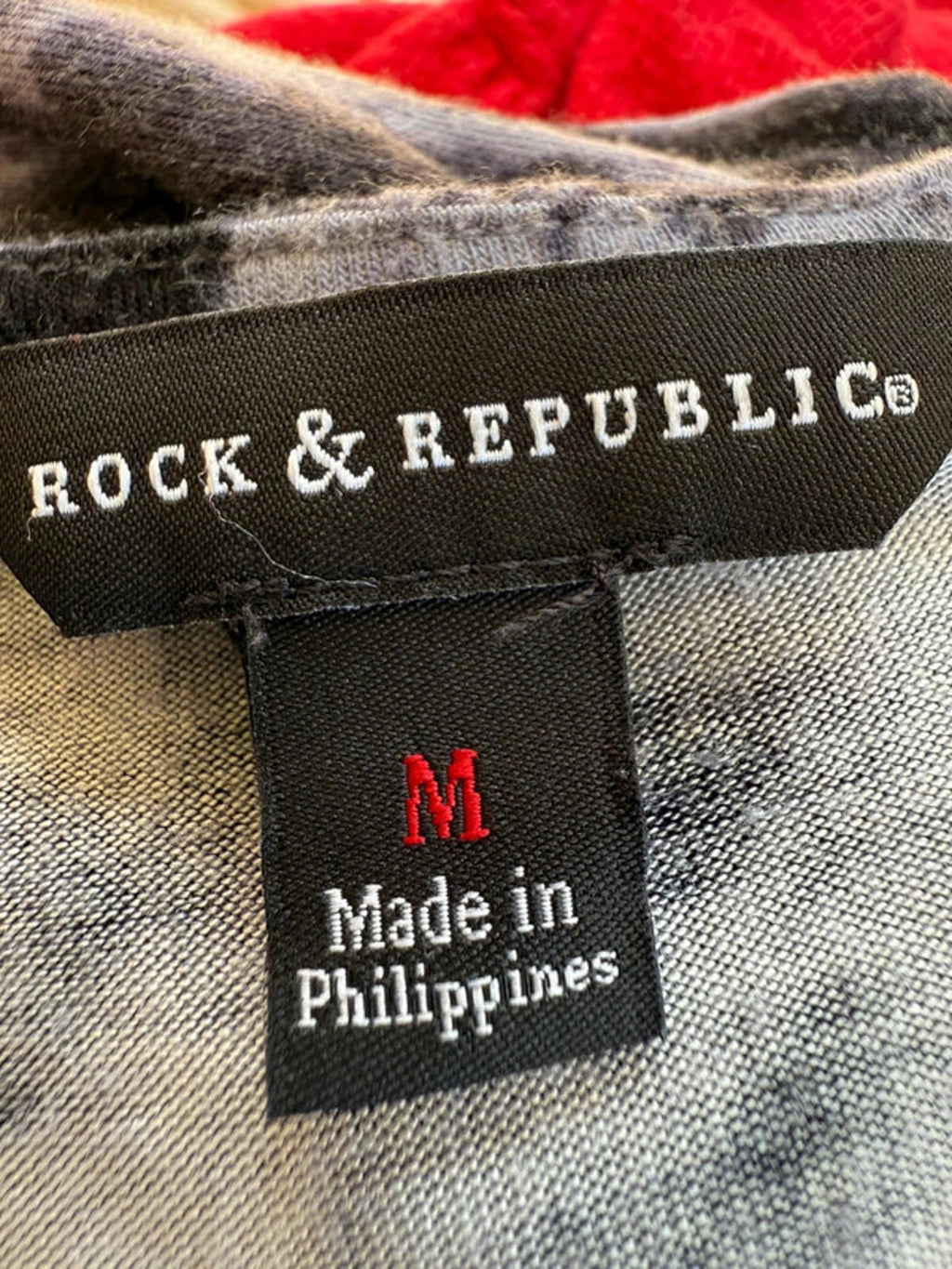 Rock & Republic purple Black Tie Dye Long Skeeved Grunge Top Size M